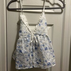 Flower baby tee tank top